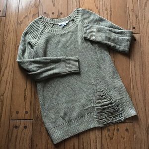 BCBG Sweater in light olive, tan color